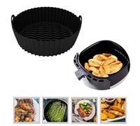 Yorkshire Homeware Non-Stick Silicone Premium Thick Air Fryer Liners | Round Reusable Silicone Pot Baking Pan | Replacement Round Silicone Mats | Air Fryer Basket for Oven Microwave Home Kitchen