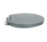 Yorkshire Homeware Quick Close Toilet Seat | Bathroom Seats Oval Shape | Quick Release for Easy Clean Simple Top Fixing | Removable Lid for Easy Assembly, L 41-44cm x W 35cm (Dark Grey)