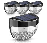 Yorkshire Homeware Solar Power 6 Bright LED Door Fence Wall Lights Outdoor Garden Shed Lighting- Weather-Resistant, Splash-Resistant for Patio Yard Garage Stairway Gate Door Light (Pack of 8 Lights)