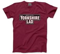 Yorkshire Lad Men's Unisex T-Shirt Proud to be Yorkshireman Tshirt Tea Shirt Funny Born and Bred UK Northern Tee - L Maroon
