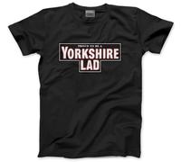 Yorkshire Lad Men's Unisex T-Shirt Proud to be Yorkshireman Tshirt Tea Shirt Funny Born and Bred UK Northern Tee - M Black