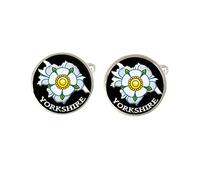 Yorkshire Map Rose Design Mens Cufflinks Ideal Wedding Birthday Fathers Day Gift C484