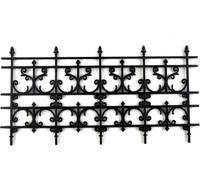 Yorkshire Miniatures 6 Pack Of Ornate Dollhouse Railing, Black Plastic Decorative Fence, 4 Panel fence, 1/12 Scale Miniature Fixture