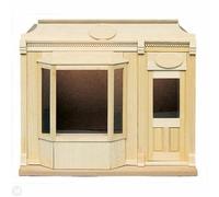 Yorkshire Miniatures Bay Window Shop Kit, 32cm x 28cm x 33cm, 1:12 Scale, Wooden Dolls House Miniature, Unfinished