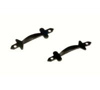 Yorkshire Miniatures Black Door Pulls, Dolls House Miniatures, 21mm, 1:12 Scale, Pair