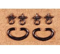 Yorkshire Miniatures Drawer Pulls, Metal, Black, for Dolls House Miniatures, 1.12th Scale