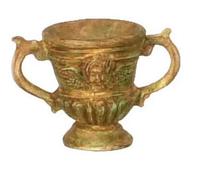 Yorkshire Miniatures Garden Plant Pot, Dolls House Miniature, Decorated Accessory, 33mm Height, 1:12 Scale