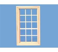 Yorkshire Miniatures Large Wooden Window with Acetate, 16.5cm by 11cm, 1:12 Scale, Dolls House Miniature