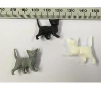 Yorkshire Miniatures, Miniature Plastic Kittens, Dollhouse Animals, White Grey Black, 3 Pack, 1/12 Scale