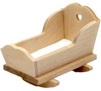Yorkshire Miniatures, Rocking Cradle, Dolls House Miniature, Bare Wood, Nursery, 1/12 Scale