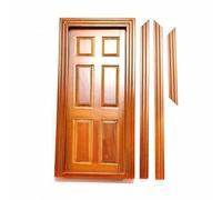 Yorkshire Miniatures Six Panel Internal Walnut Door, Dolls House Miniature, 1:12 Scale, Wood, 17.5cm Height