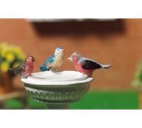 Yorkshire Miniatures Three Colourful Birds, Dolls House Miniatures, Garden Animals, 1:12 Scale