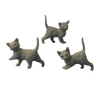 Yorkshire Miniatures Three Grey Plastic Kitten Figurines, 1.12th Scale, Dolls House Miniatures