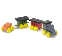 Yorkshire Miniatures Wooden Colourful Train, Doll House Miniature Nursery Toy, 1:12 Scale