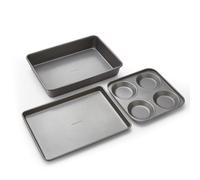 Morphy Richards Carbon Steel Bakeware Set - Non-Stick Yorkshire Pudding Tin, Oven Tray & Roasting Tin | Heavy Duty, Oven & Dishwasher Safe | Even Heat Distribution | 849000