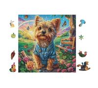 Yorkshire Puppy with Blue Shirt 100 Piece Pack Classic Jigsaw Puzzle Couple Puzzle Partners Ultra Difficult Wall Decor Easter New Year Eco Friendly Cardboard 28x28cm