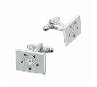 Yorkshire Rose Cufflinks by Onyx Art - Gift Boxed - White York Yorkshireman Gift