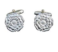 Yorkshire Rose Cufflinks, Handcast Pewter with a Highly Polished Finish
