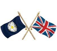 Yorkshire Rose/Union Jack Crossed Flags (medium 144mm x 286mm) Sticker