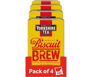 Yorkshire Tea Biscuit Brew Flavoured Tea Bags, Pack of 4 Total 160 Tea bags