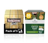Yorkshire Tea Gold & Taylors Coffee Bundle, 400 Tea Bags & 80 Coffee Bags