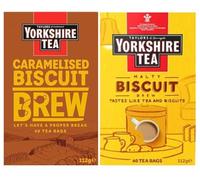 Yorkshire Tea Variety Pack x40 Tea Bags, Flavours Inc. Malty Biscuit Brew and Caramelised Biscuit Brew (Pack of 2, Total 80 Tea Bags)