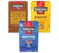 Yorkshire Tea Variety Pack x40 Tea Bags - Malty Biscuit, Decaf Bedtime, Caramelised Biscuit Brews (Pack of 3, Total 120 Tea Bags)