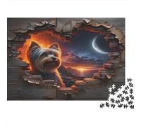 Yorkshire Terrier 1000 Pcs Recycled Cardboard DIY Jigsaw Puzzle Gift Broken Wall for Him/Her Cognitive Stimulation Group Activity 38x26cm/1000pcs