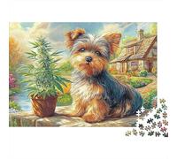Yorkshire Terrier 1000 Piece Cardboard Jigsaw Puzzles Cute Pet Every Piece Unique, Softclick Technology Perfect for Game Nights High Resolution 38x26cm/1000pcs