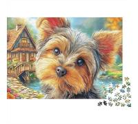 Yorkshire Terrier 1000 Piece Cardboard Jigsaw Puzzles Cute Pet Every Piece Unique, Softclick Technology Perfect for Game Nights High Resolution 52x38cm/1000pcs