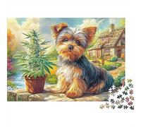 Yorkshire Terrier 1000 Piece Cardboard Jigsaw Puzzles Every Piece Unique, Cute Petfor Family Unique Perfectly-Fitting Pieces Unique Perfectly-Fitting Pieces 70x50cm/1000pcs