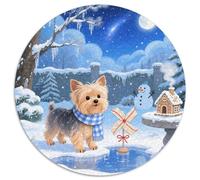 Yorkshire Terrier 1000 Piece Circular Jigsaw Creative Dog Seeking A Challenging And Relaxing Activity Games for Adults And Kids 1000pcs (67.5x67.5cm)