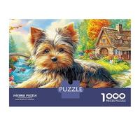 Yorkshire Terrier 1000 Piece Extra Thick Cardboard Jigsaw Puzzle for Adults And Kids Age Cute Pet Dog Puzzles Brain Training Fun Present Activity Wall Decor 52x38cm/1000pcs
