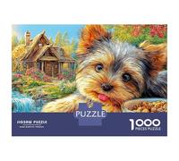 Yorkshire Terrier 1000 Piece Extra Thick Cardboard Jigsaw Puzzle for Adults And Kids Cute Pet Dog DIY Jigsaw Puzzle Ultra Difficult Brain Training 70x50cm/1000pcs