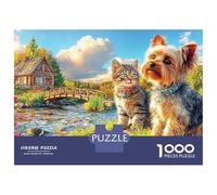 Yorkshire Terrier 1000 Piece Extra Thick Cardboard Jigsaw Puzzle for Adults And Kids，cute Pet Dog，Ultra Difficult Brain Training Puzzle 70x50cm/1000pcs