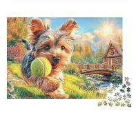 Yorkshire Terrier 1000 Piece Jigsaw Puzzle For Adults Cute Pet Challenging Puzzle Perfect for Game Nights Recycled Paper Great Gift Idea Home Decoration 70x50cm/1000pcs
