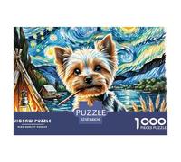 Yorkshire Terrier 1000 Piece Jigsaw Puzzles Fun Challenging Modern Pet Dog for Family Activity Game Perfect for Relaxation for Adults 38x26cm/1000pcs