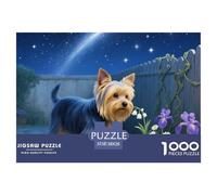 Yorkshire Terrier 1000 Piece Jigsaw Puzzles Fun Challenging Modern Pet Dog Puzzles Game Beautiful Decoration for Adults 38x26cm/1000pcs