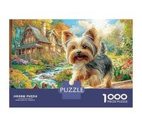 Yorkshire Terrier 1000 Piece Premium Cardstock Jigsaw Puzzle Set for Adults Kids Cute Pet Dog DIY Puzzle Stress Relief Brain Training Best Gift Idea 52x38cm/1000pcs