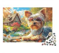 Yorkshire Terrier 1000 Piece Puzzle Silky Tiny Charming Yorkshire Terriers Paper Jigsaw, Calming Brain Challenge And Creative Home Activity for Adults 52x38cm/1000pcs