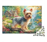 Yorkshire Terrier 1000 Piece Puzzle Silky Tiny Charming Yorkshire Terriers Paper Jigsaw, Calming Brain Challenge And Creative Home Activity for Adults 70x50cm/1000pcs