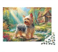 Yorkshire Terrier 1000 Piece Puzzle Silky Tiny Charming Yorkshire Terriers Smooth Precision Cut Paper Puzzle, Challenging Brain Activity for Adults And Families 38x26cm/1000pcs