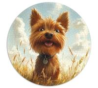 Yorkshire Terrier 1000 Piece Round Puzzle Animals Pets Cute Family Stress Relief Puzzle Home Decor Creative Brainteaser 1000pcs (67.5x67.5cm)