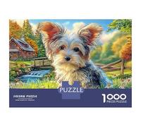Yorkshire Terrier 1000 Piece Sturdy Cardboard Jigsaw Puzzle Set for Adults Kids 12+，cute Pet Dog Educational Game Challenge Fun Present Activity Brain Training 70x50cm/1000pcs