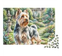 Yorkshire Terrier 1000 Pieces Jigsaw Puzzles Engaging Educational Games Terrier in Garden Jigsaw Puzzle Unique Puzzle Gift for Adults & Families 52x38cm/1000pcs