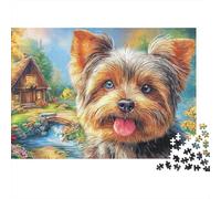 Yorkshire Terrier 1000 Pieces Jigsaw Puzzles Engaging Educational Games Yorkie with Tongue Out Jigsaw Puzzles Unique Puzzle Gift for Adults & Families 38x26cm/1000pcs