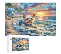 Yorkshire Terrier 1000Pc Jigsaw Puzzles Adults Kids Cute Pet Animals Jigsaws Family Road Trip Activity Vibrant Whimsical Design Great Gift Travelers 1000 PCS
