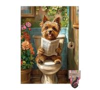 Yorkshire Terrier 11CT Pre-Printed Cross Stitch Kits for Adults & Beginners, Pattern Needlepoint Kit Crafts for Home Decor Gifts 12x16 Inch 11202