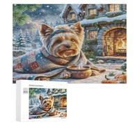 Yorkshire Terrier 300Pc Jigsaw Puzzles Suitable Adults Children Cute Pet Animals Jigsaws Festive Gathering Family Bonding Whimsical Design Great Gift Loved Ones 300 PCS