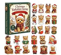 Yorkshire Terrier Advent Calendars 2026, 24 Days Dog Countdown Calendar | 2D Acrylic Dog Ornaments Collectible Decorations for Puppy Lovers Wall Tree Car Rearview Mirror Keychain Backpack